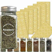 144 Piece Waterproof Spice Jar Labels - Round Stickers Only