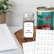 216 Piece White Kitchen Pantry Spice Labels Water and Oil Proof - Black Script - ENGLISH