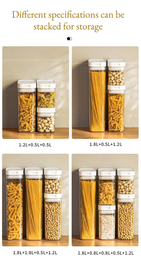 Airtight Food Containers with Lids for Kitchen Organization - Various sizes and counts