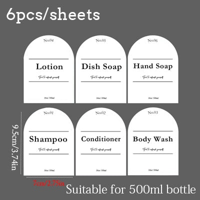 Selection of Waterproof Labels for Refillable Bottles (choose style in dropdown)