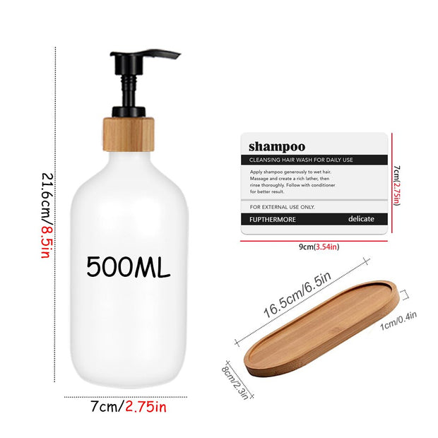 1 Piece 500ml Refillable Bottle Dispensers (Black or White) - labels not included